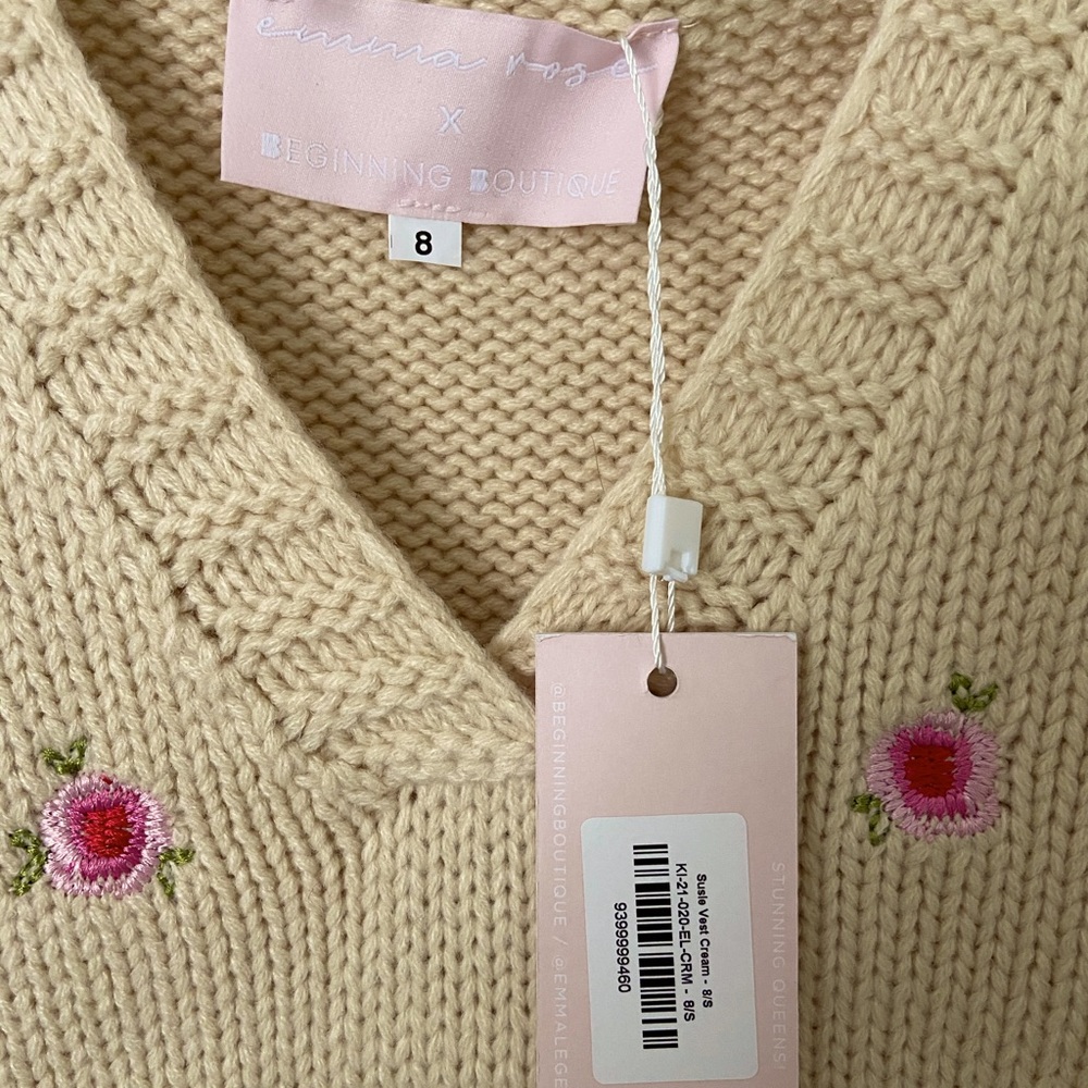 Rose Embroidered Sweater Vest - Picture 3 of 7